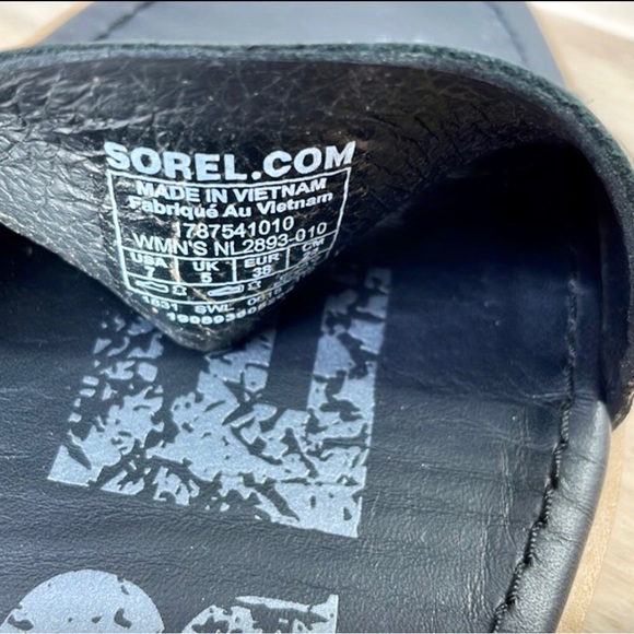 Sorel Ankle Strap Sandals Ella Black Size 7 - Picture 5 of 5